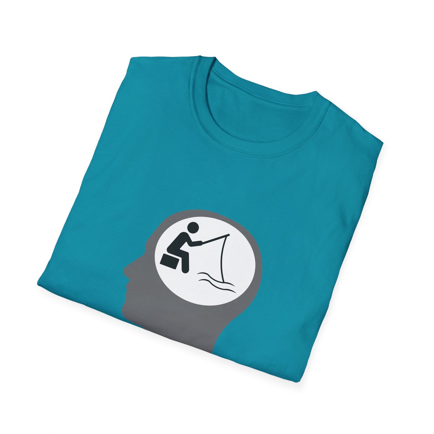 "Fishing On The Brain" Unisex Softstyle T-Shirt. #fishing #fish #fisherman #boating #boats #outdoors #creek #lake #bass