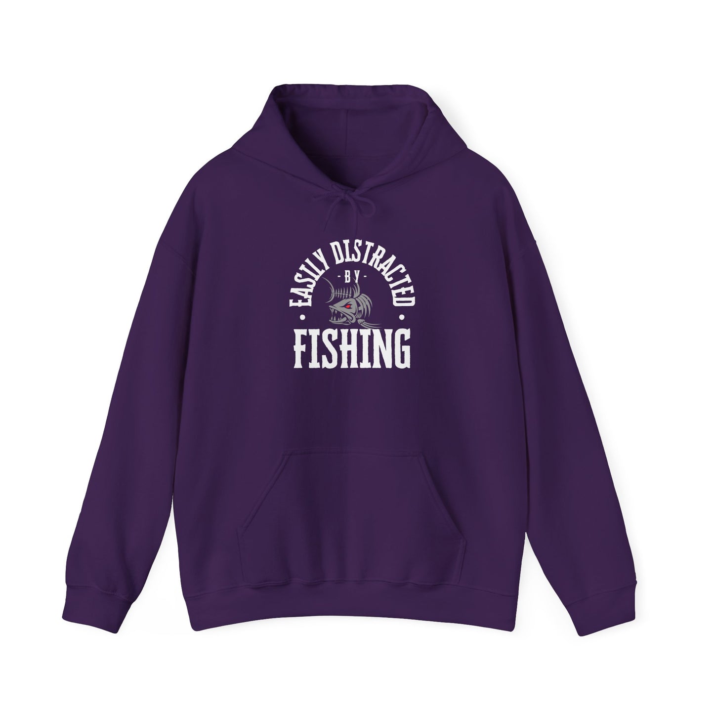 "Easily Distracted by Fishing" Hoodie - Unisex Heavy Blend Sweatshirt for Fishing Lovers