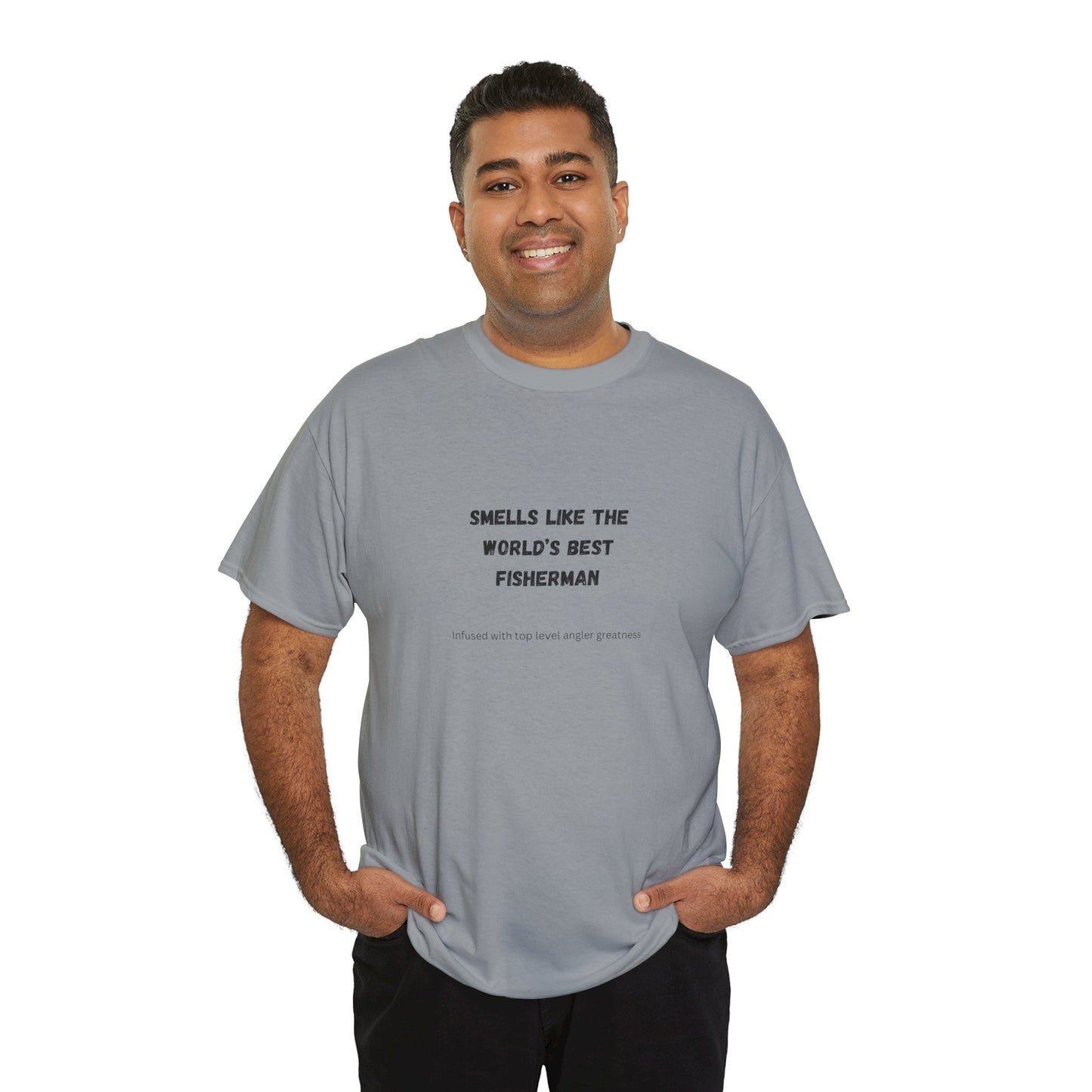 "Smells Like the World's Best Fisherman" Unisex Heavy Cotton Tee - Perfect Fishing Gift