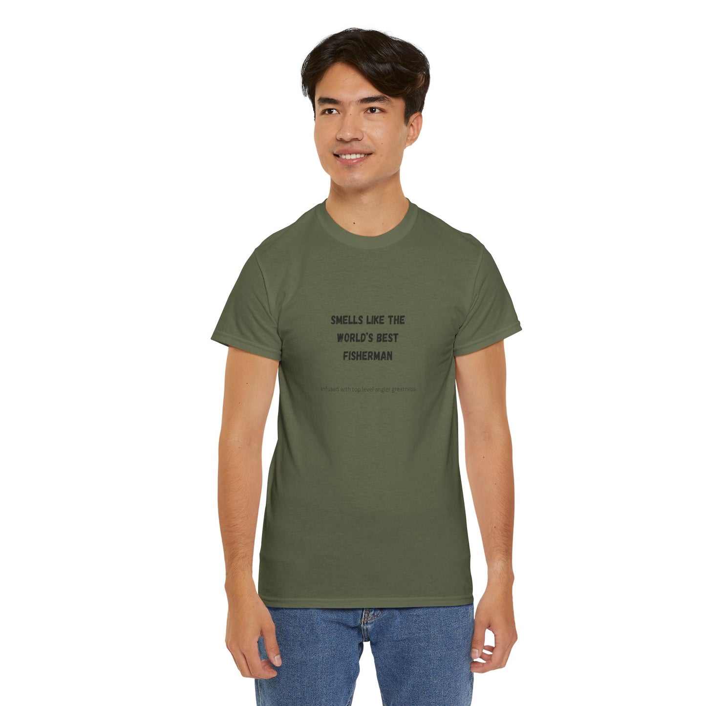 "Smells Like the World's Best Fisherman" Unisex Heavy Cotton Tee - Perfect Fishing Gift
