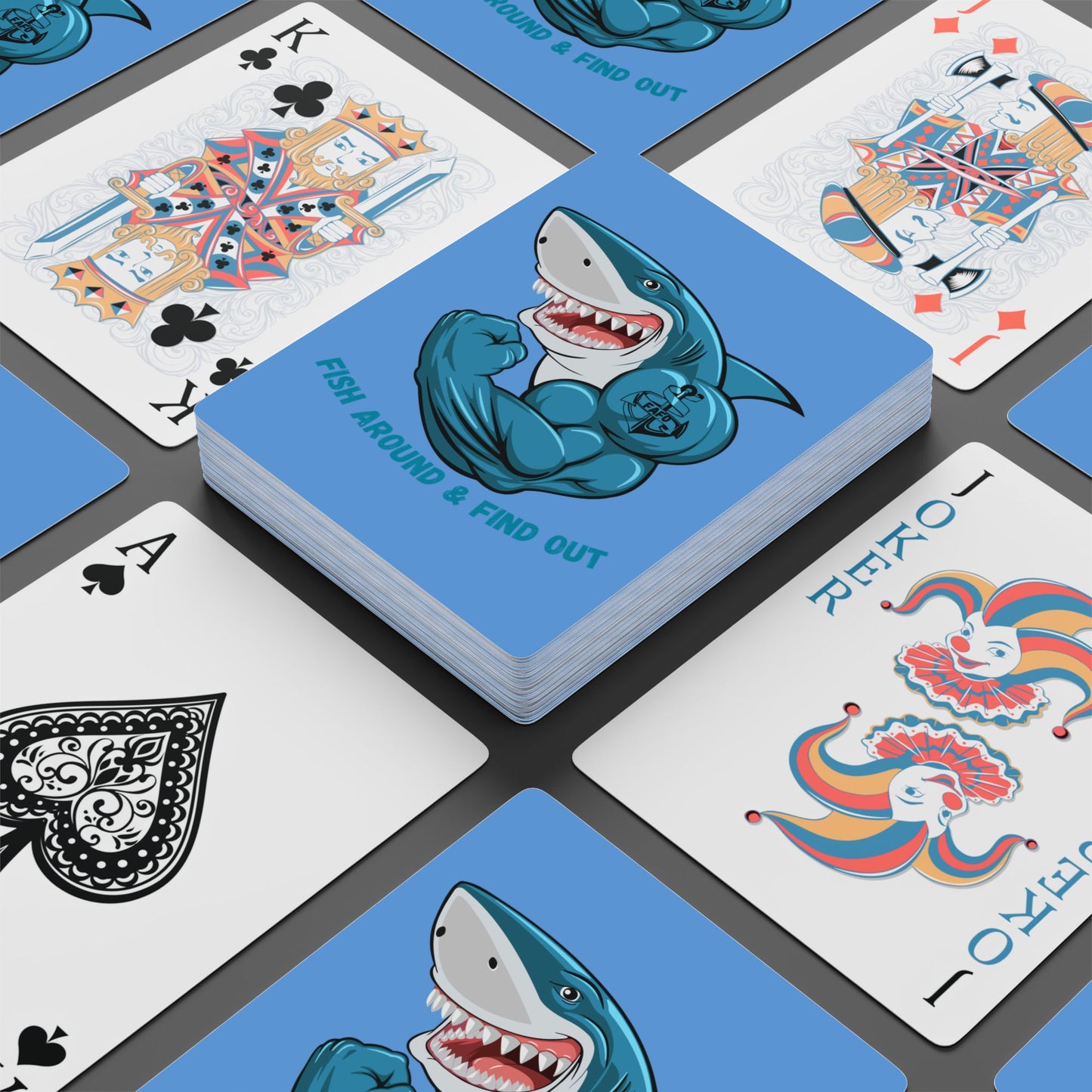 Custom Poker Playing Cards - "Fish Around & Find Out" Elegant Ace of Spades