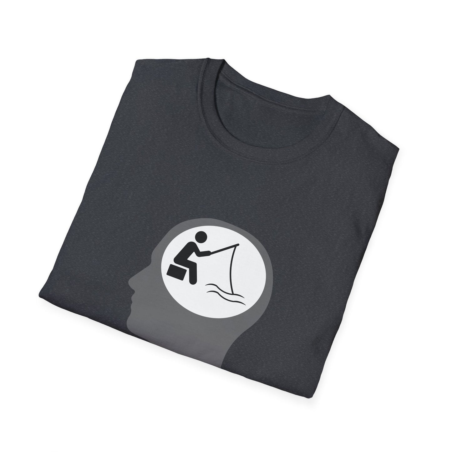 "Fishing On The Brain" Unisex Softstyle T-Shirt. #fishing #fish #fisherman #boating #boats #outdoors #creek #lake #bass