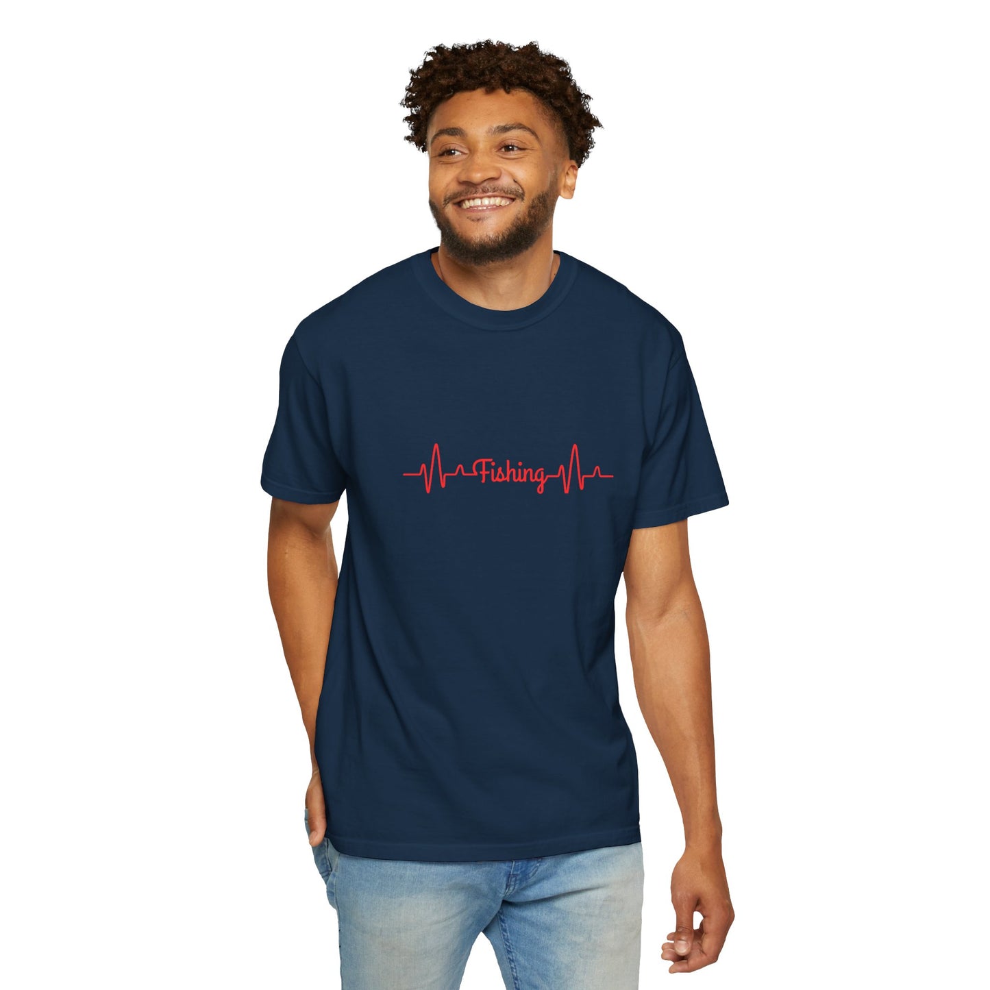 "Fishing Heartbeat" Unisex Garment-Dyed T-Shirt
