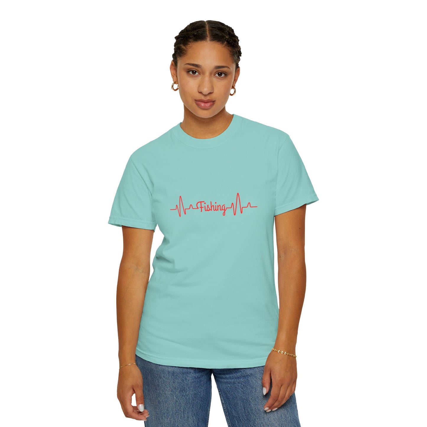 "Fishing Heartbeat" Unisex Garment-Dyed T-Shirt