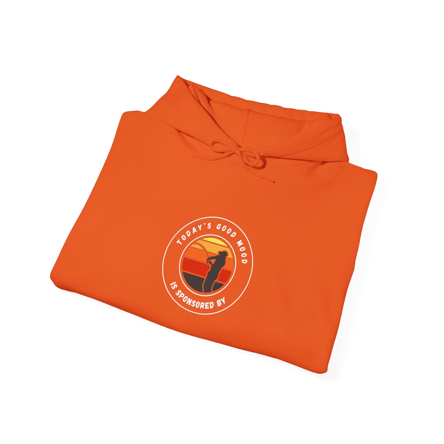 "Today's Good Mood Is Sponsored By Fishing" Retro-Inspired Unisex Hoodie with Cool Graphic Design