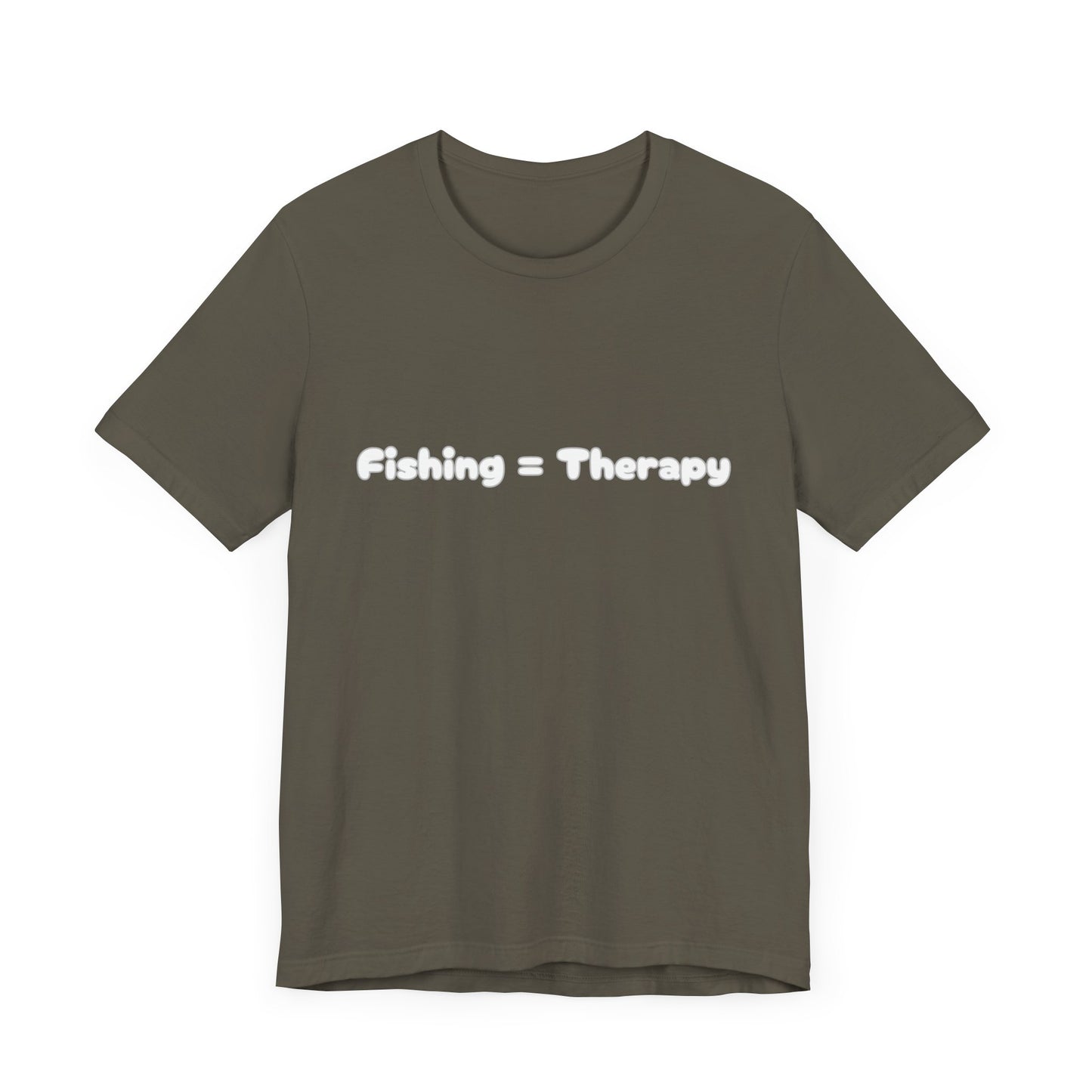 Unisex "Fishing = Therapy" Jersey Short Sleeve Tee.