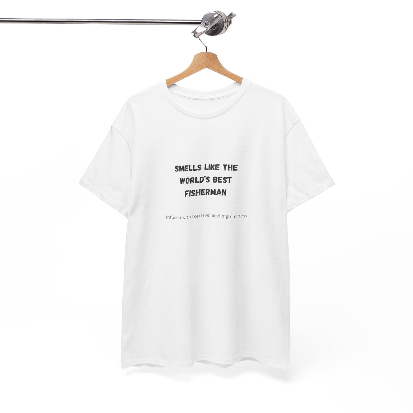 "Smells Like the World's Best Fisherman" Unisex Heavy Cotton Tee - Perfect Fishing Gift