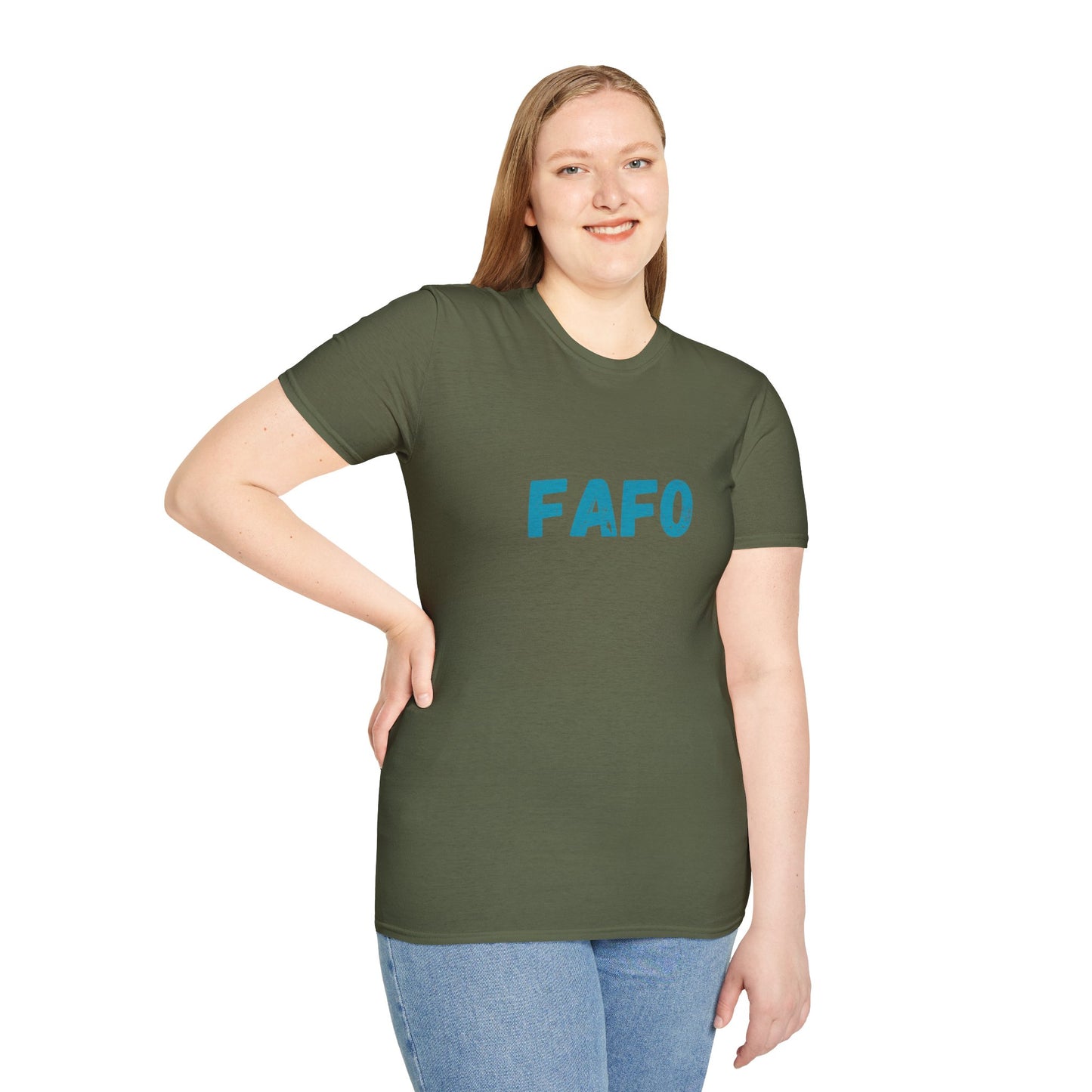 Humorous Unisex Softstyle T-Shirt - "Fish Around and Find Out - FAFO" Shark Design