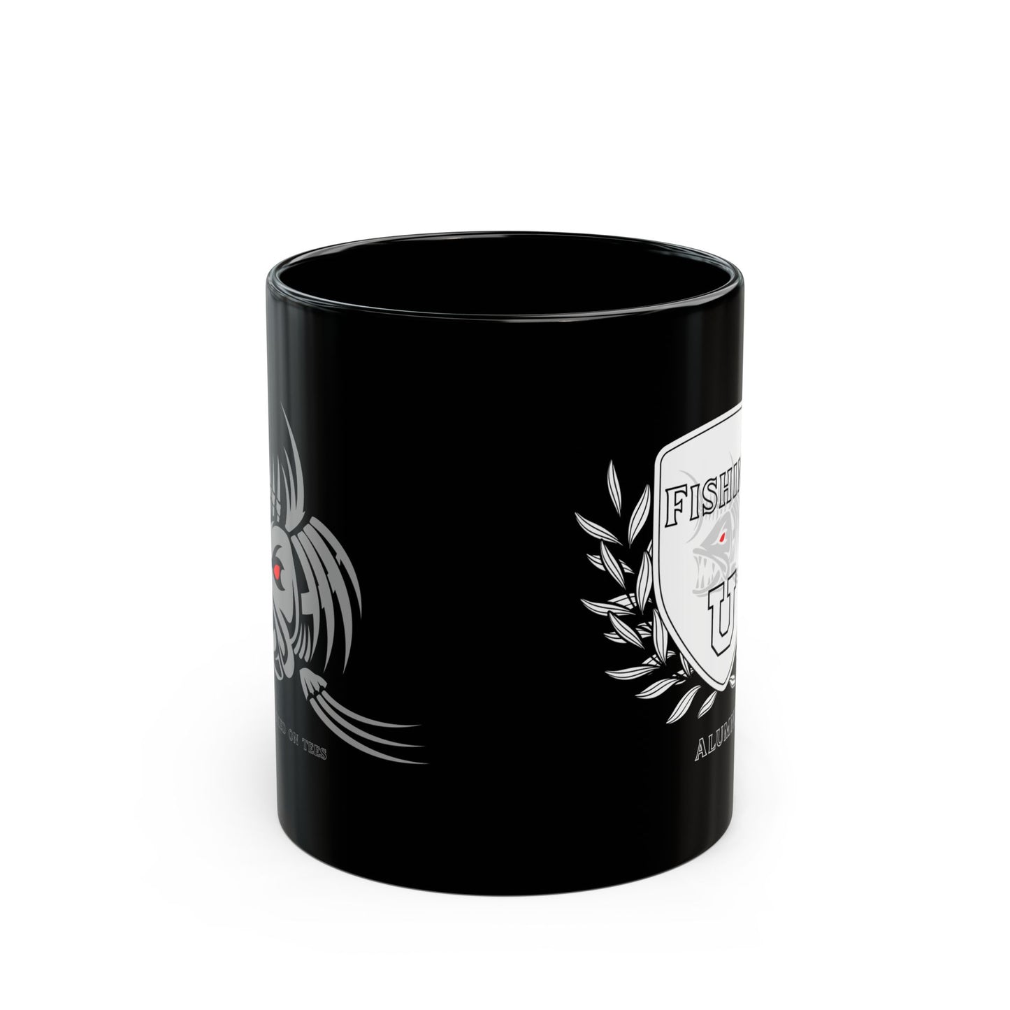 "Fishing University Alumni" Black Mug - Perfect for Anglers and Outdoor Enthusiasts