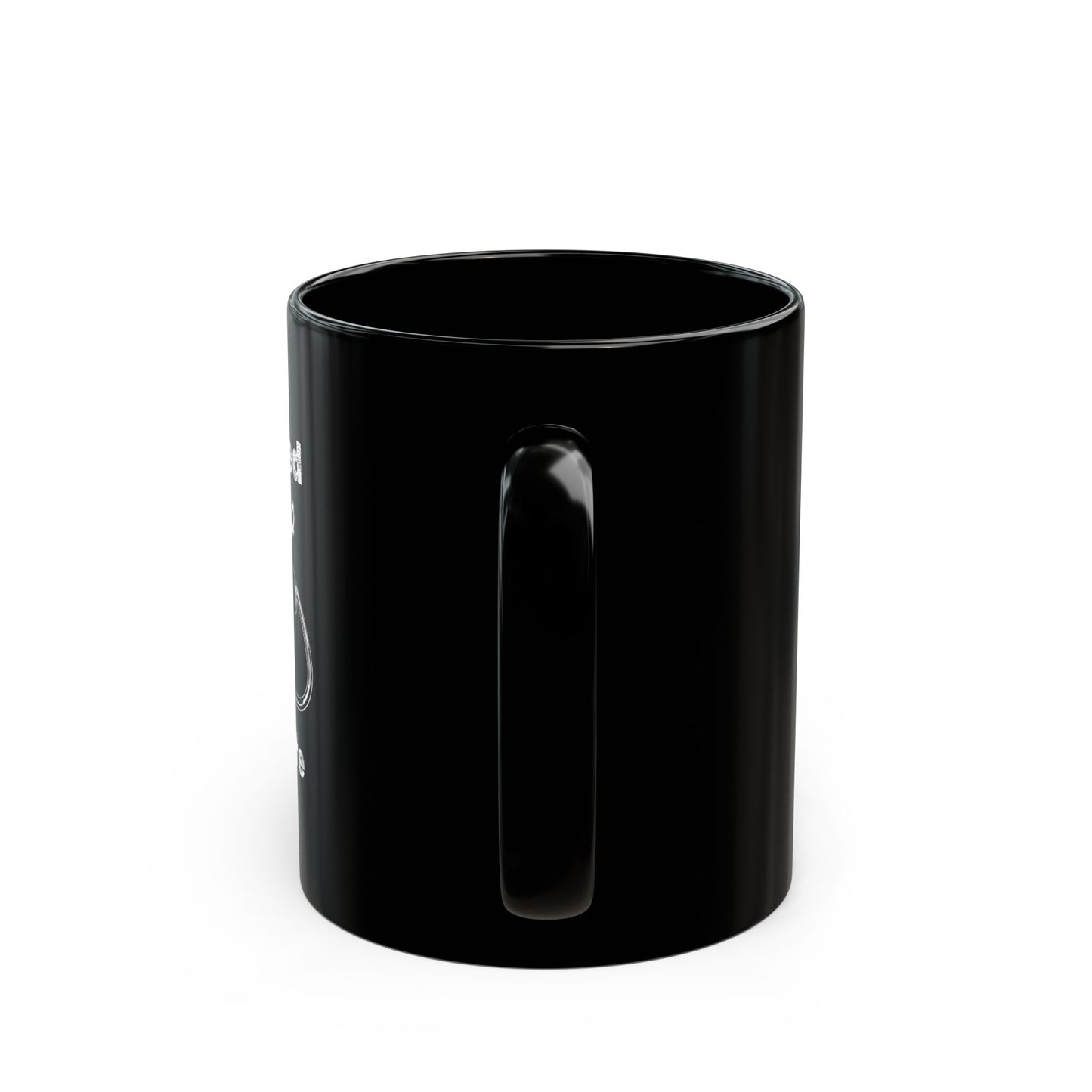 "Hooked for Life" Fishing Enthusiast Black Mug - Design (11oz)