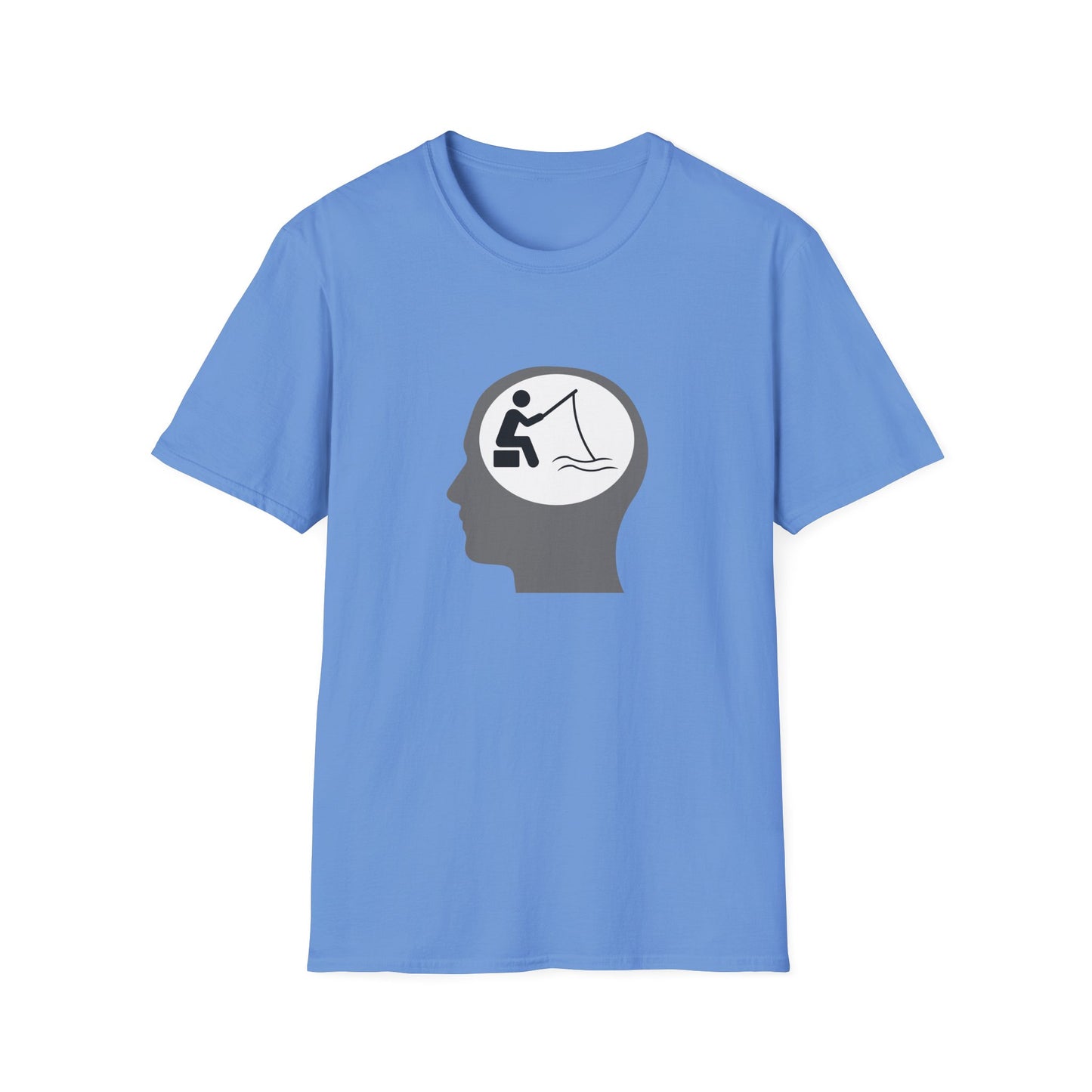 "Fishing On The Brain" Unisex Softstyle T-Shirt. #fishing #fish #fisherman #boating #boats #outdoors #creek #lake #bass