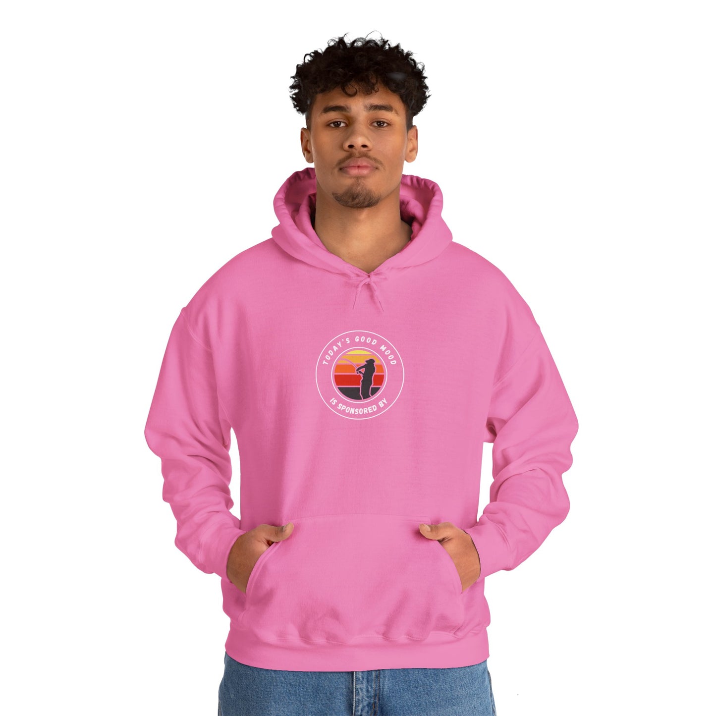 "Today's Good Mood Is Sponsored By Fishing" Retro-Inspired Unisex Hoodie with Cool Graphic Design