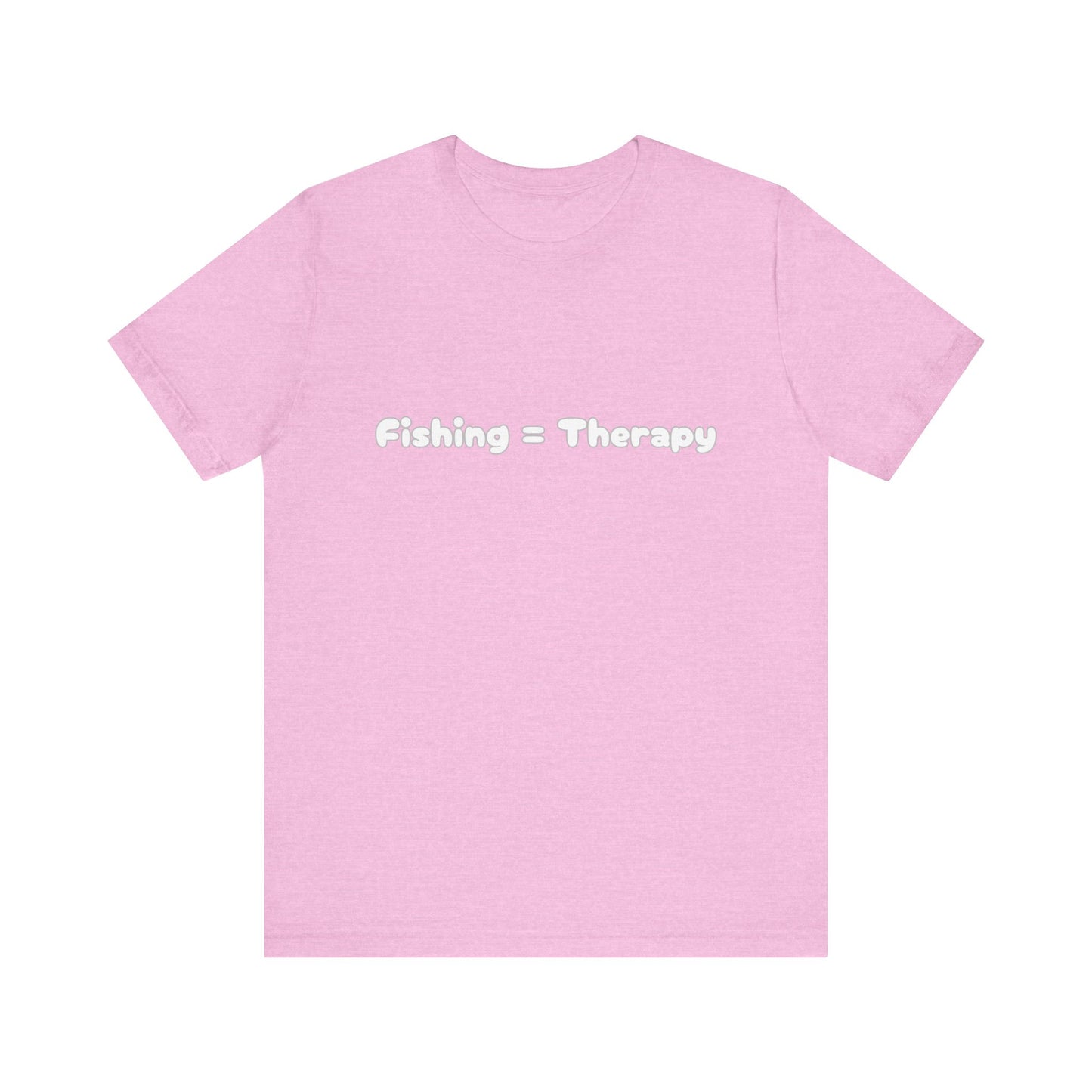 Unisex "Fishing = Therapy" Jersey Short Sleeve Tee.
