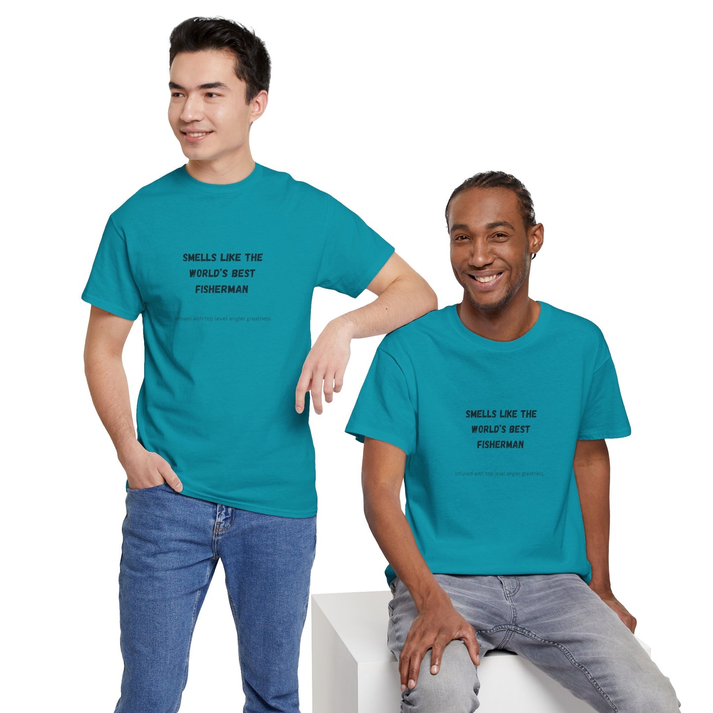 "Smells Like the World's Best Fisherman" Unisex Heavy Cotton Tee - Perfect Fishing Gift