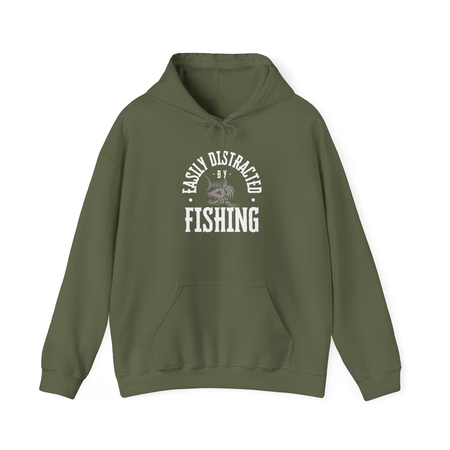 "Easily Distracted by Fishing" Hoodie - Unisex Heavy Blend Sweatshirt for Fishing Lovers