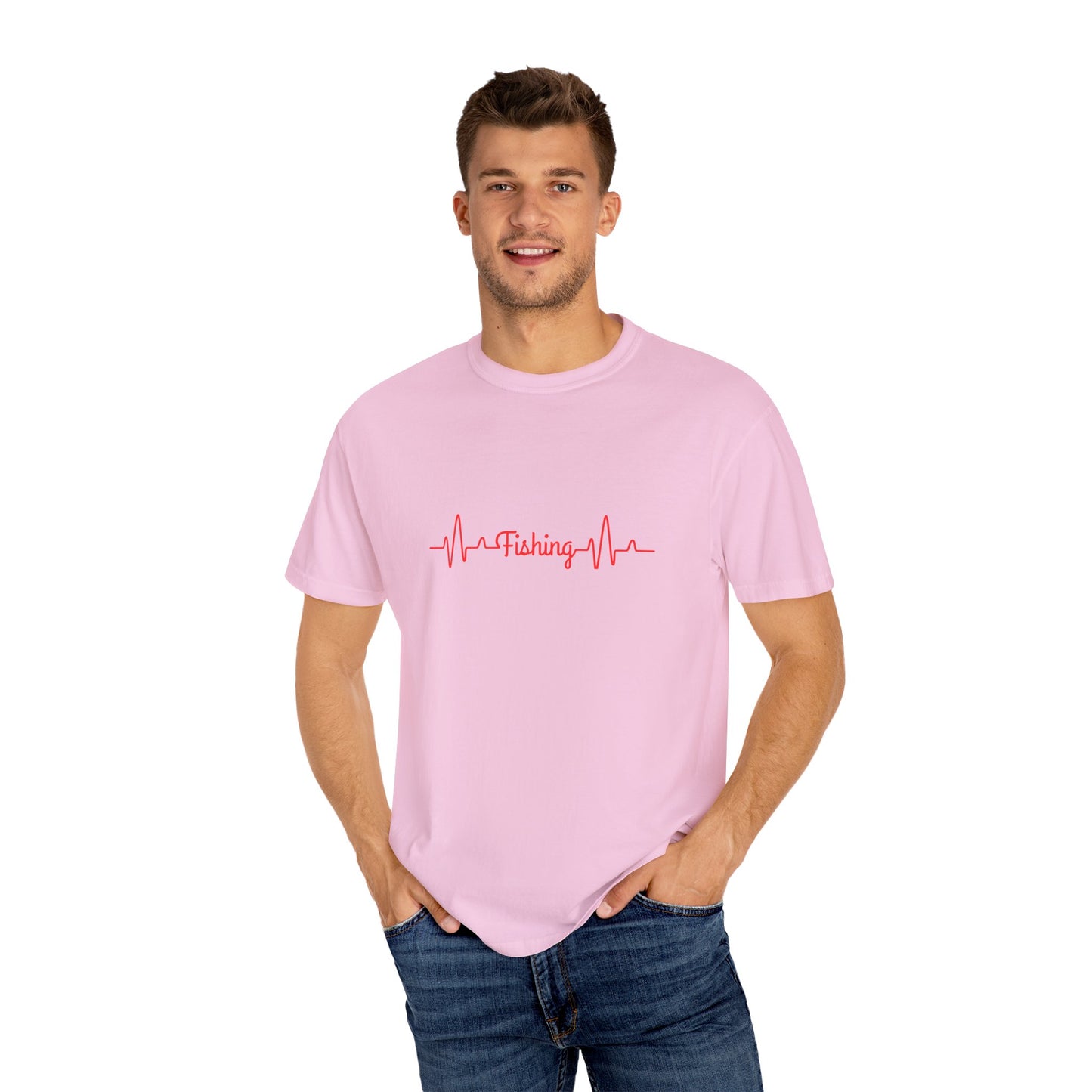 "Fishing Heartbeat" Unisex Garment-Dyed T-Shirt