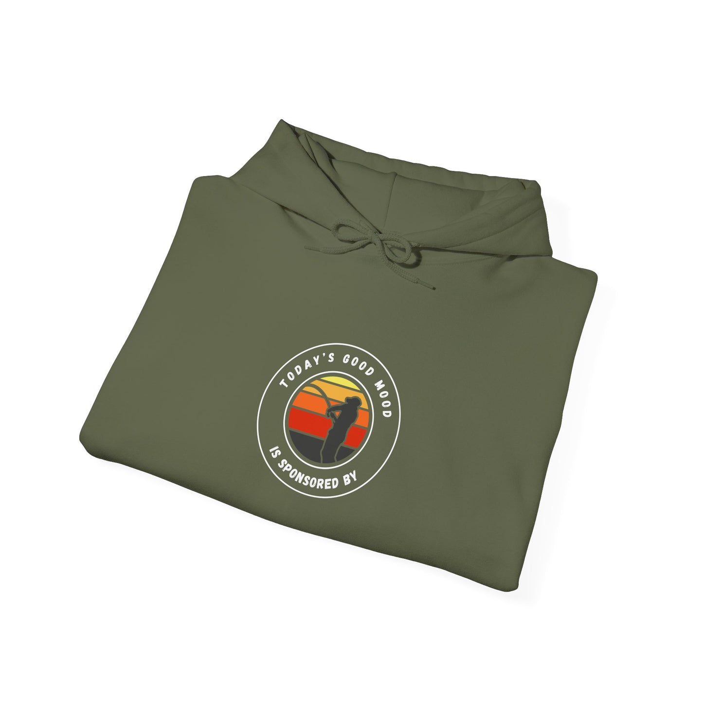 "Today's Good Mood Is Sponsored By Fishing" Retro-Inspired Unisex Hoodie with Cool Graphic Design