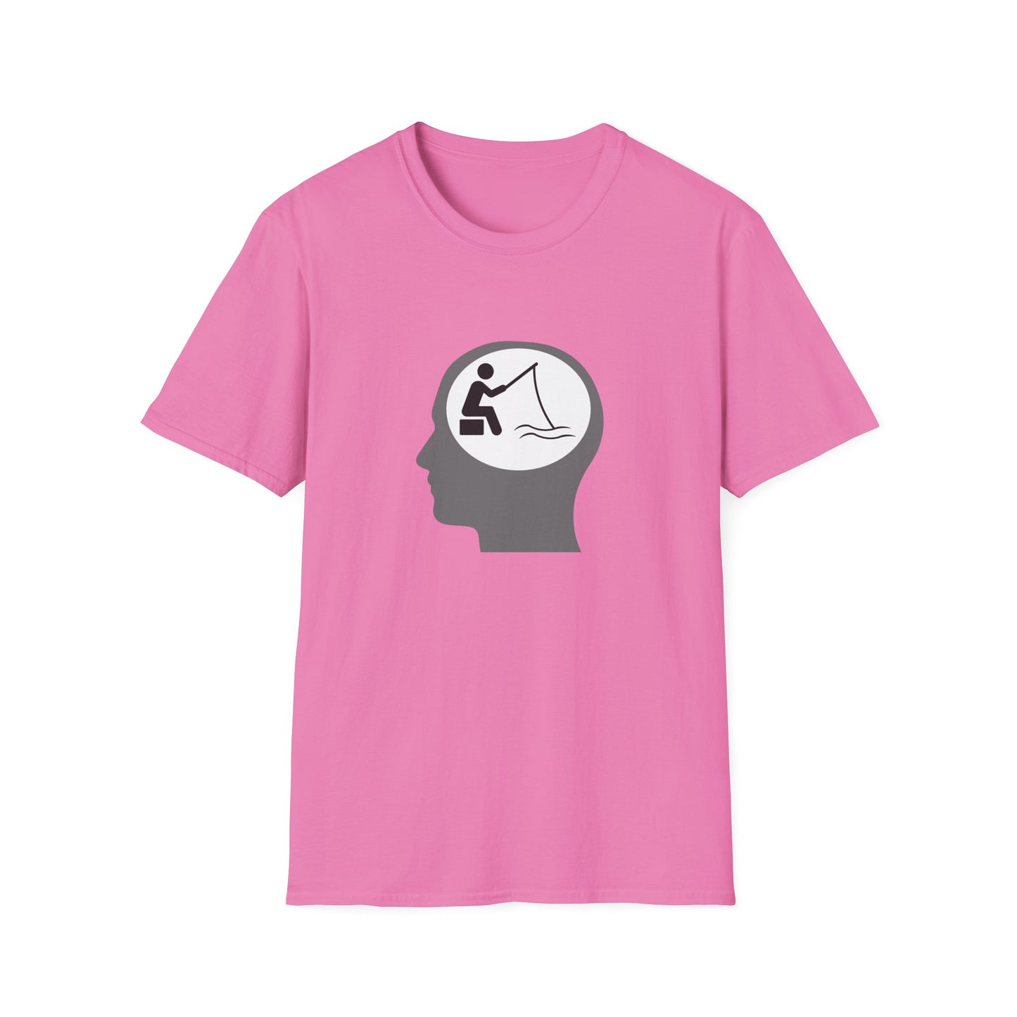 "Fishing On The Brain" Unisex Softstyle T-Shirt. #fishing #fish #fisherman #boating #boats #outdoors #creek #lake #bass