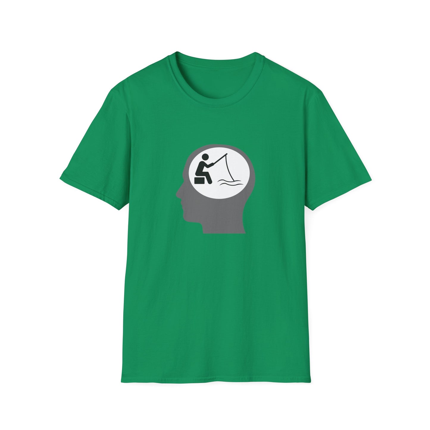 "Fishing On The Brain" Unisex Softstyle T-Shirt. #fishing #fish #fisherman #boating #boats #outdoors #creek #lake #bass