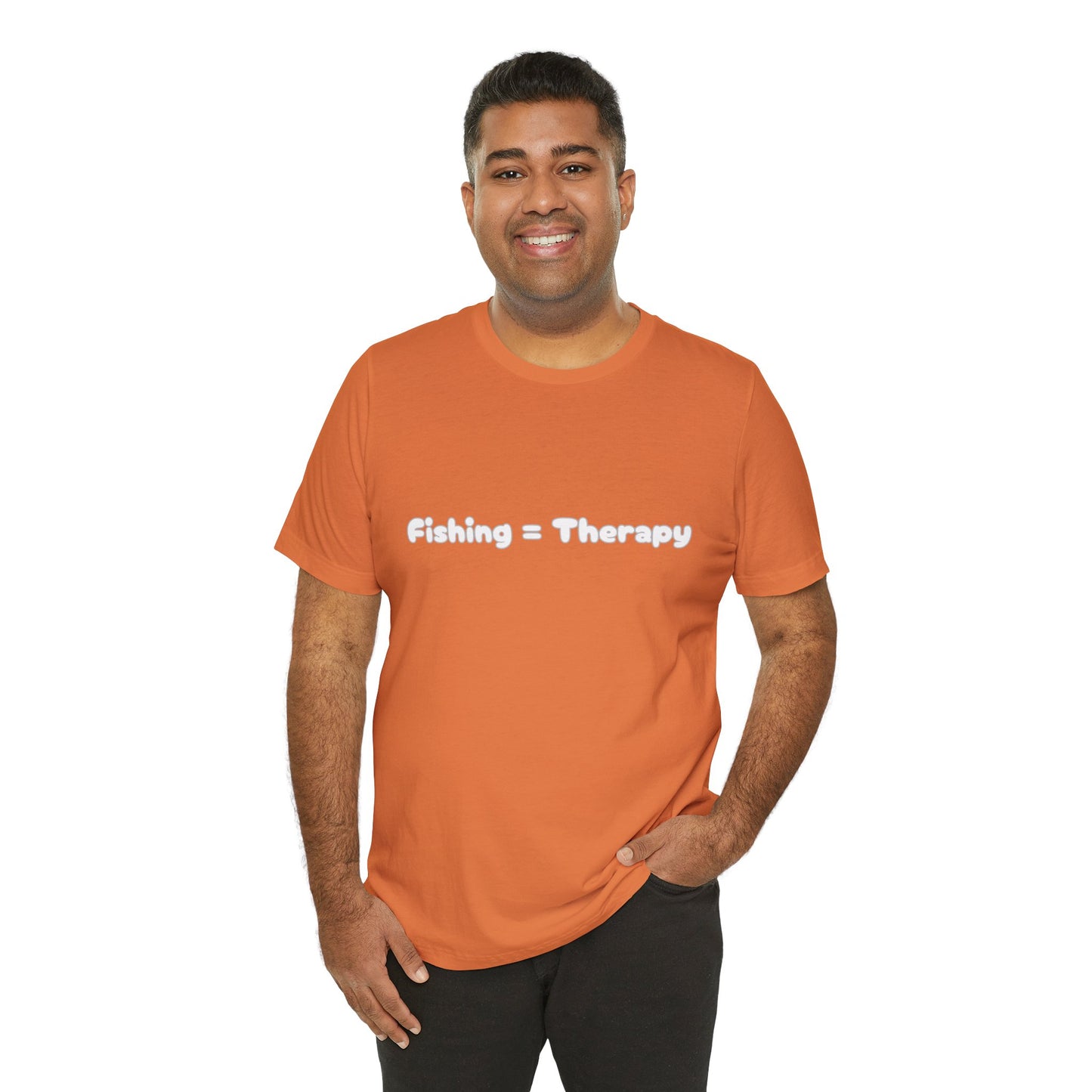 Unisex "Fishing = Therapy" Jersey Short Sleeve Tee.