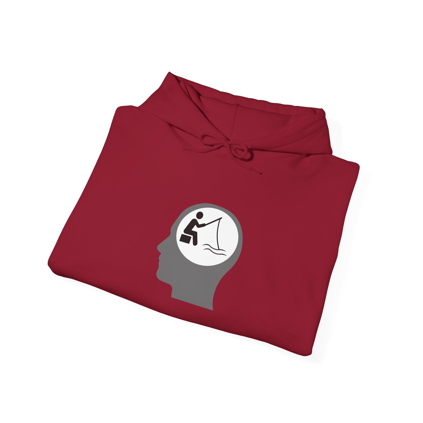 "Fishing On The Brain" Hoodie - Unisex Heavy Blend Sweatshirt with Relaxing Design