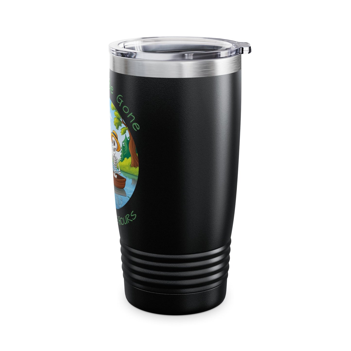 "I'll Only Be Gone A Couple Hours" Fishing Theme - 20oz Insulated Travel Mug for Outdoor Enthusiasts
