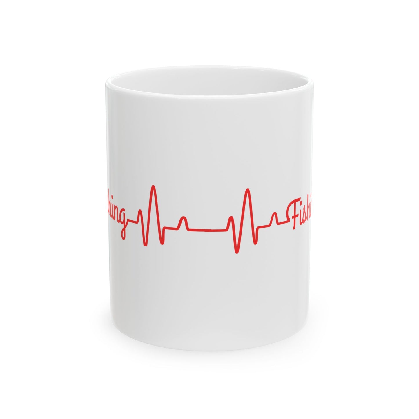 "Fishing Heartbeat" Ceramic Mug - Perfect Gift for Fishing Enthusiasts
