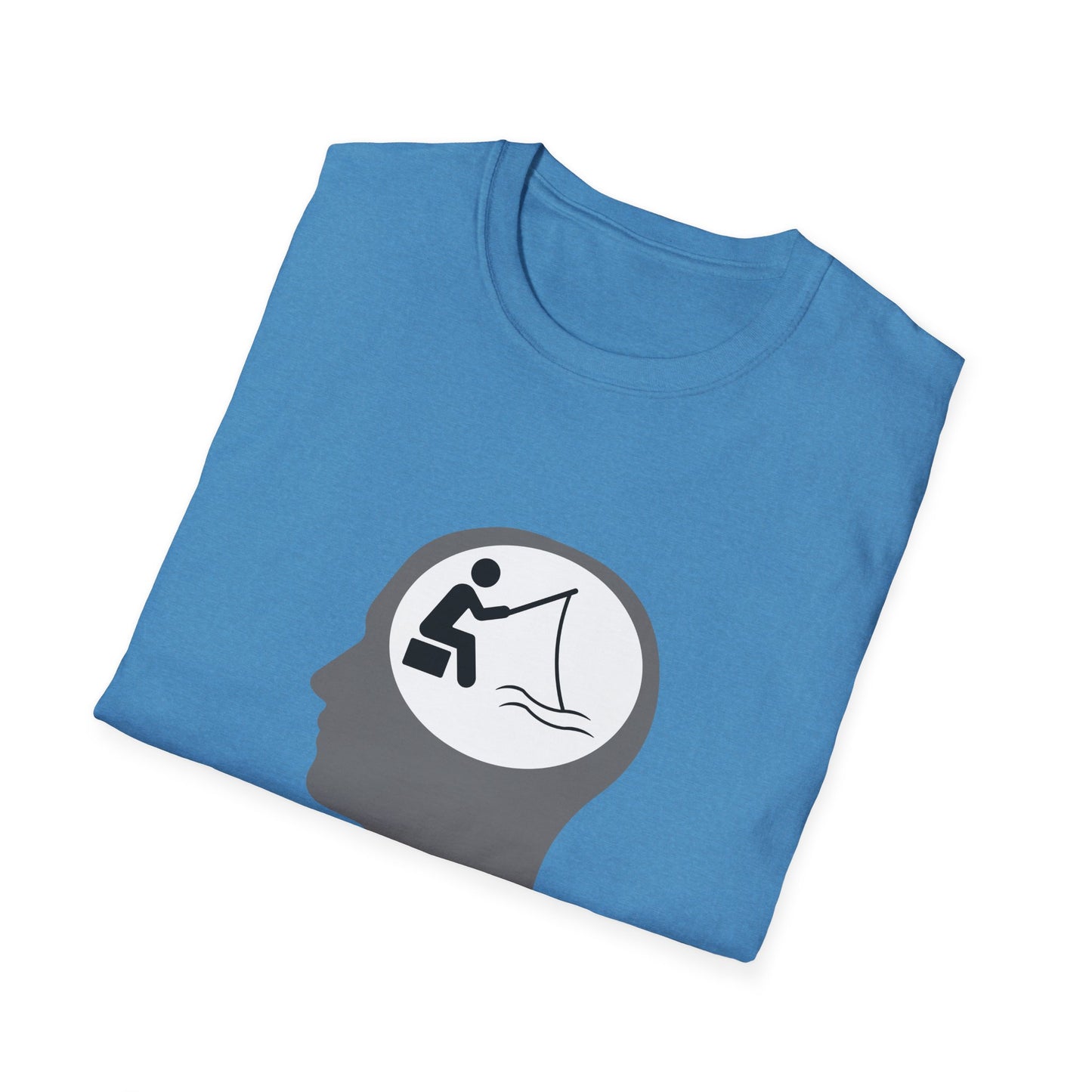 "Fishing On The Brain" Unisex Softstyle T-Shirt. #fishing #fish #fisherman #boating #boats #outdoors #creek #lake #bass