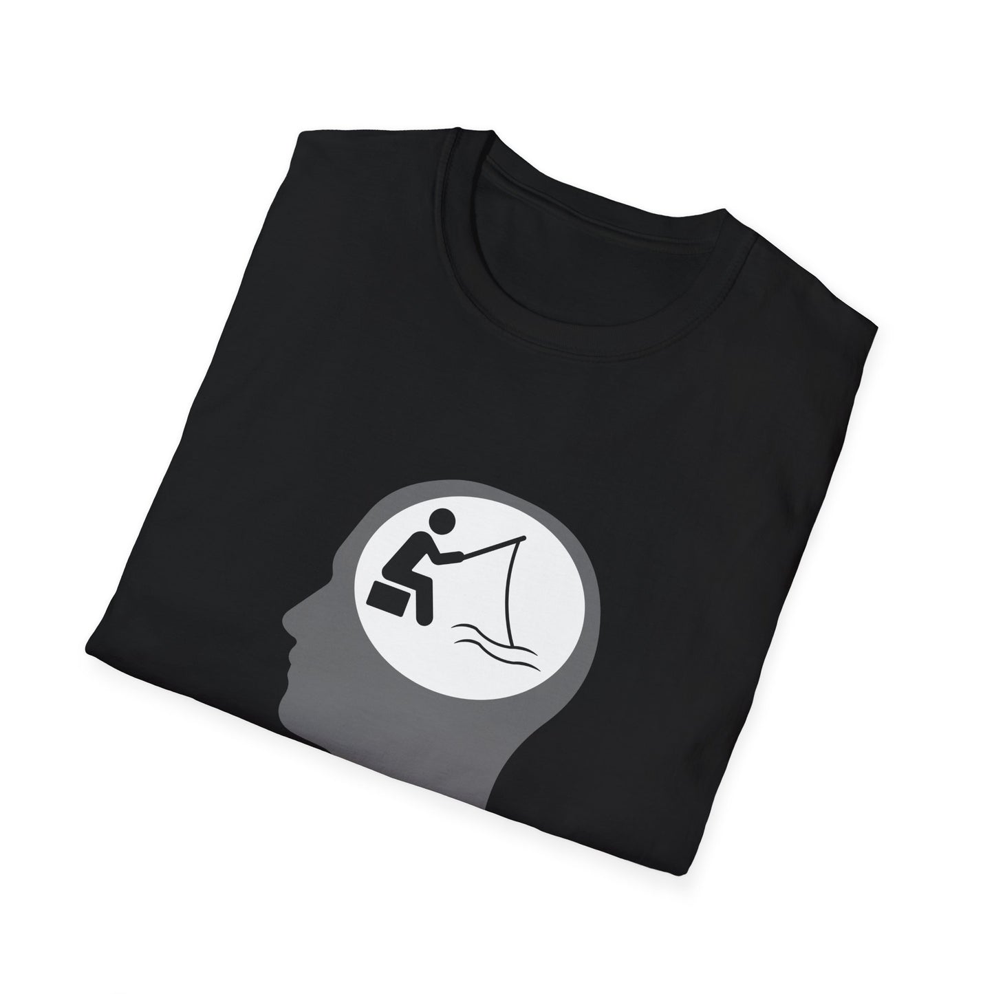 "Fishing On The Brain" Unisex Softstyle T-Shirt. #fishing #fish #fisherman #boating #boats #outdoors #creek #lake #bass