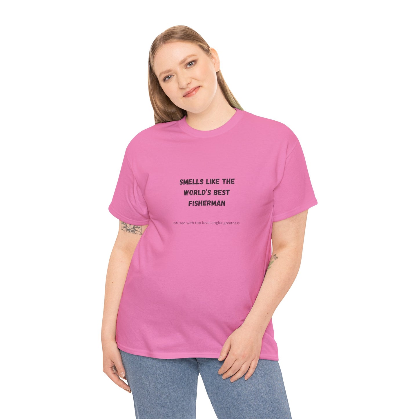 "Smells Like the World's Best Fisherman" Unisex Heavy Cotton Tee - Perfect Fishing Gift