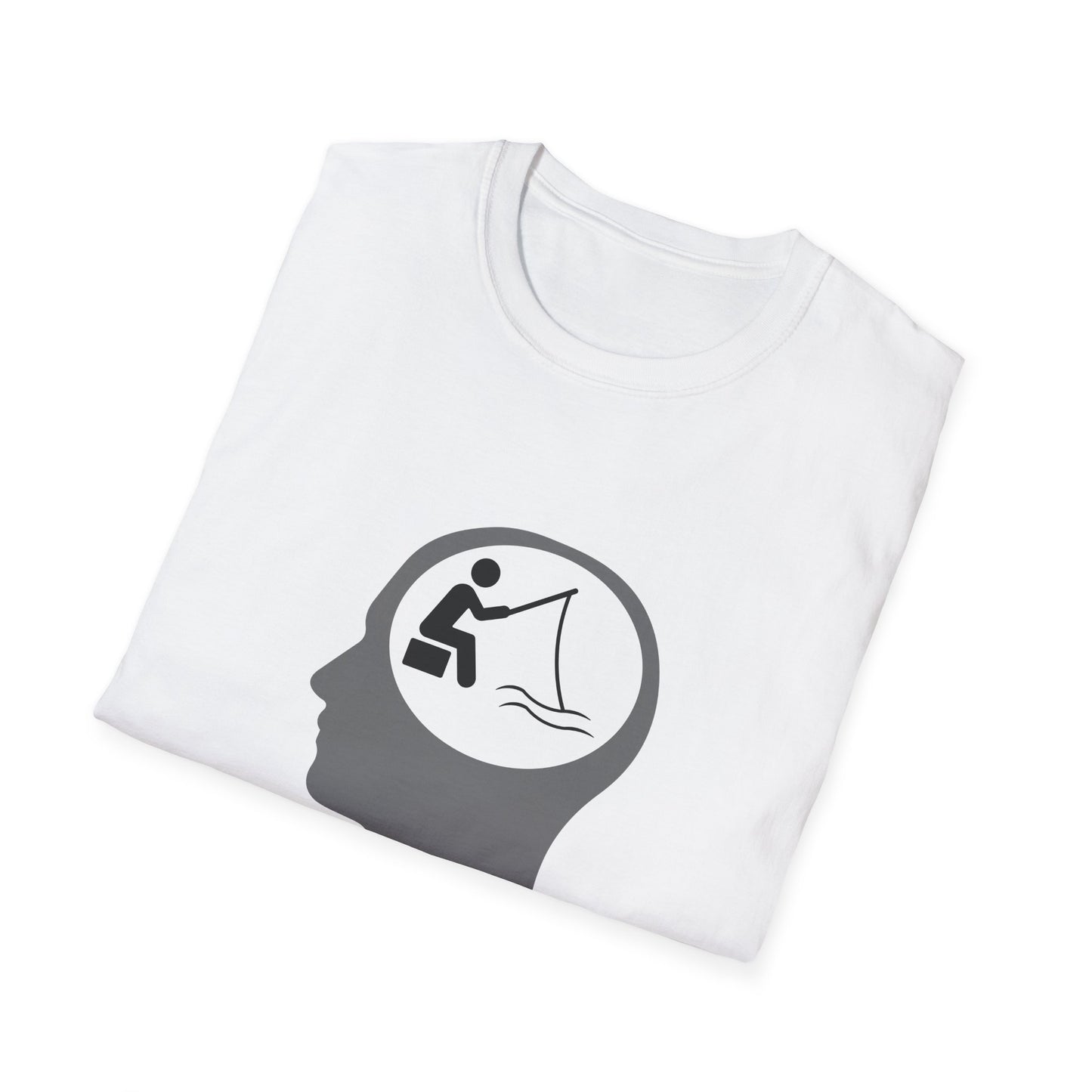 "Fishing On The Brain" Unisex Softstyle T-Shirt. #fishing #fish #fisherman #boating #boats #outdoors #creek #lake #bass