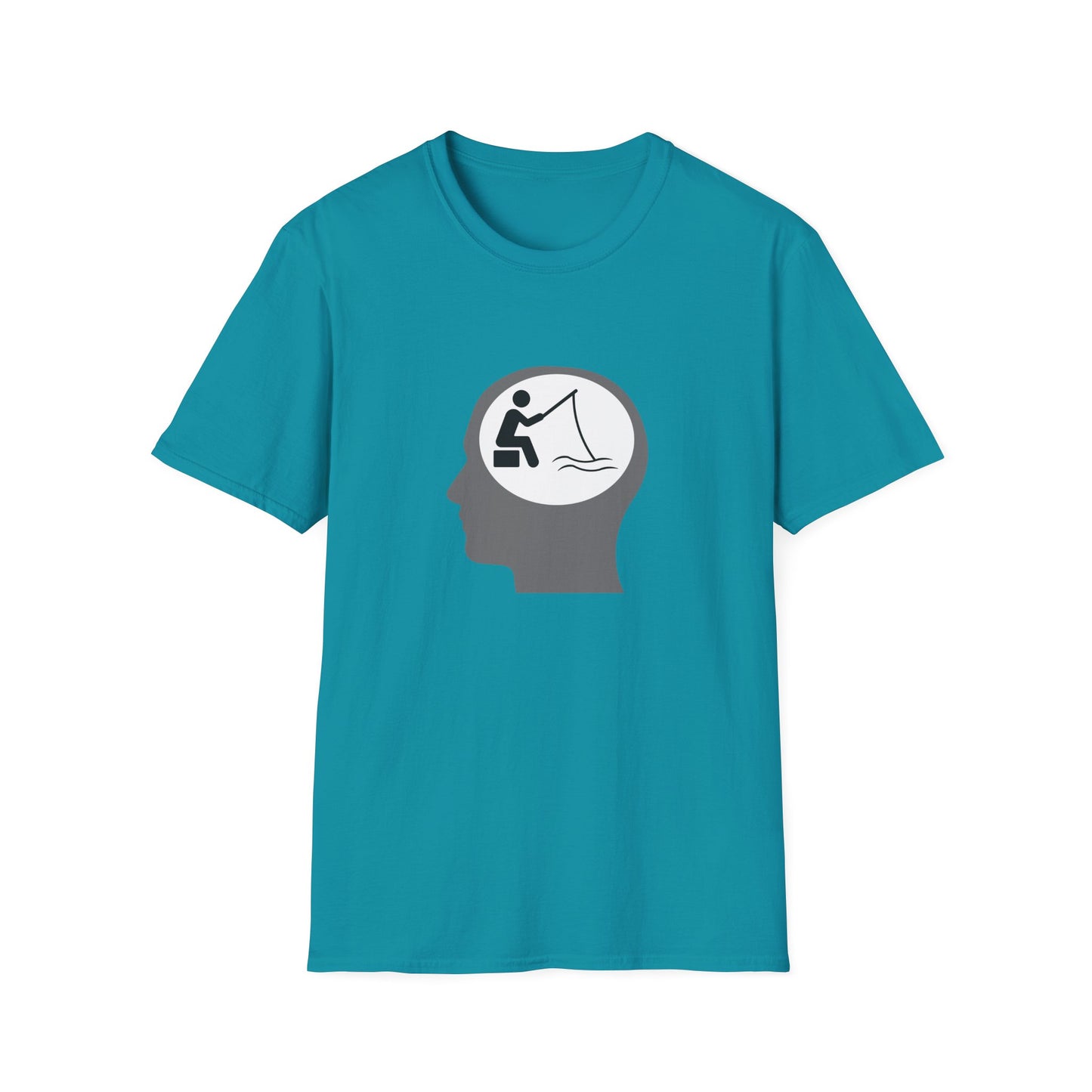 "Fishing On The Brain" Unisex Softstyle T-Shirt. #fishing #fish #fisherman #boating #boats #outdoors #creek #lake #bass