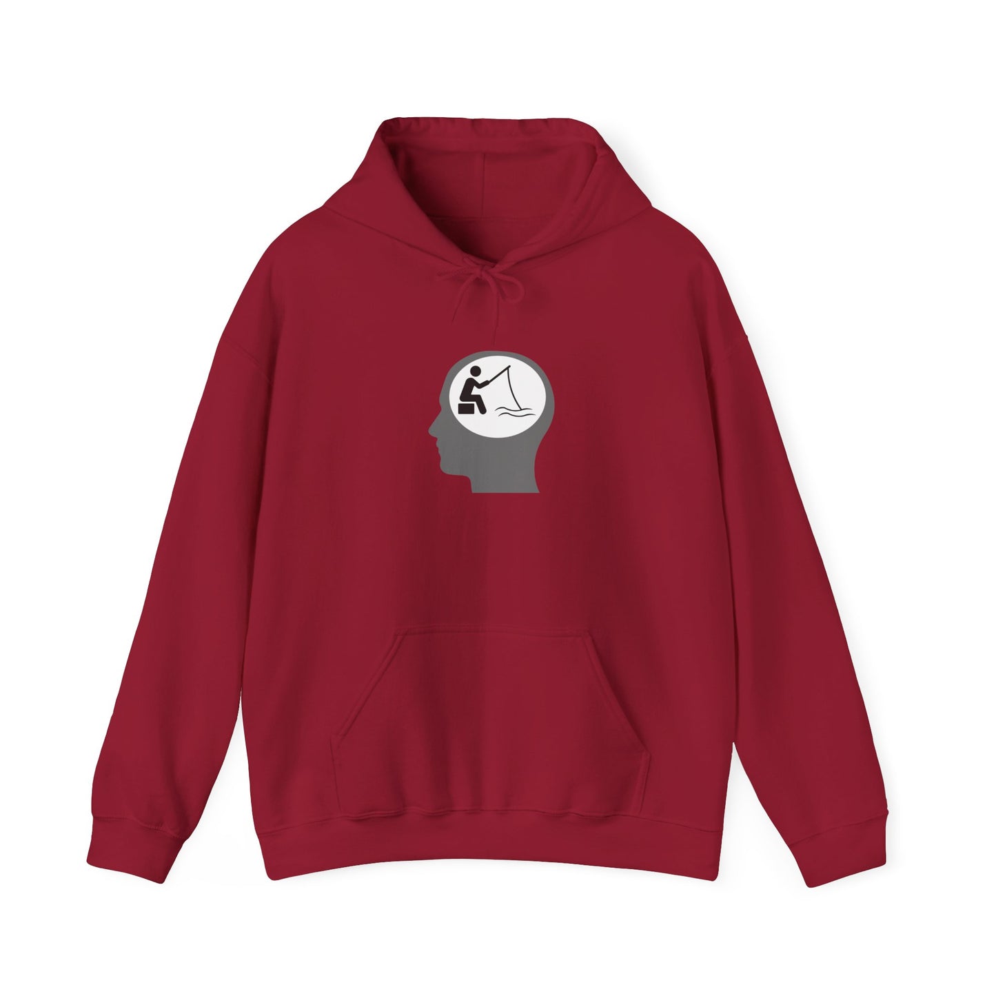 "Fishing On The Brain" Hoodie - Unisex Heavy Blend Sweatshirt with Relaxing Design