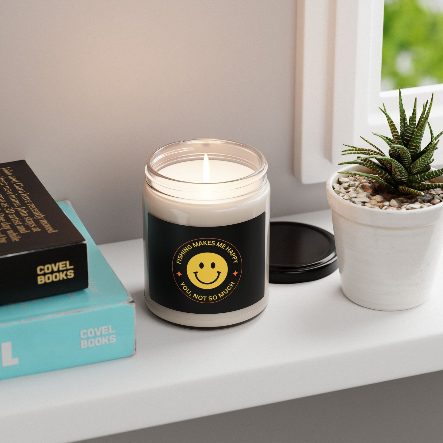 "Fishing Makes Me Happy" Scented Soy Candle - 9oz