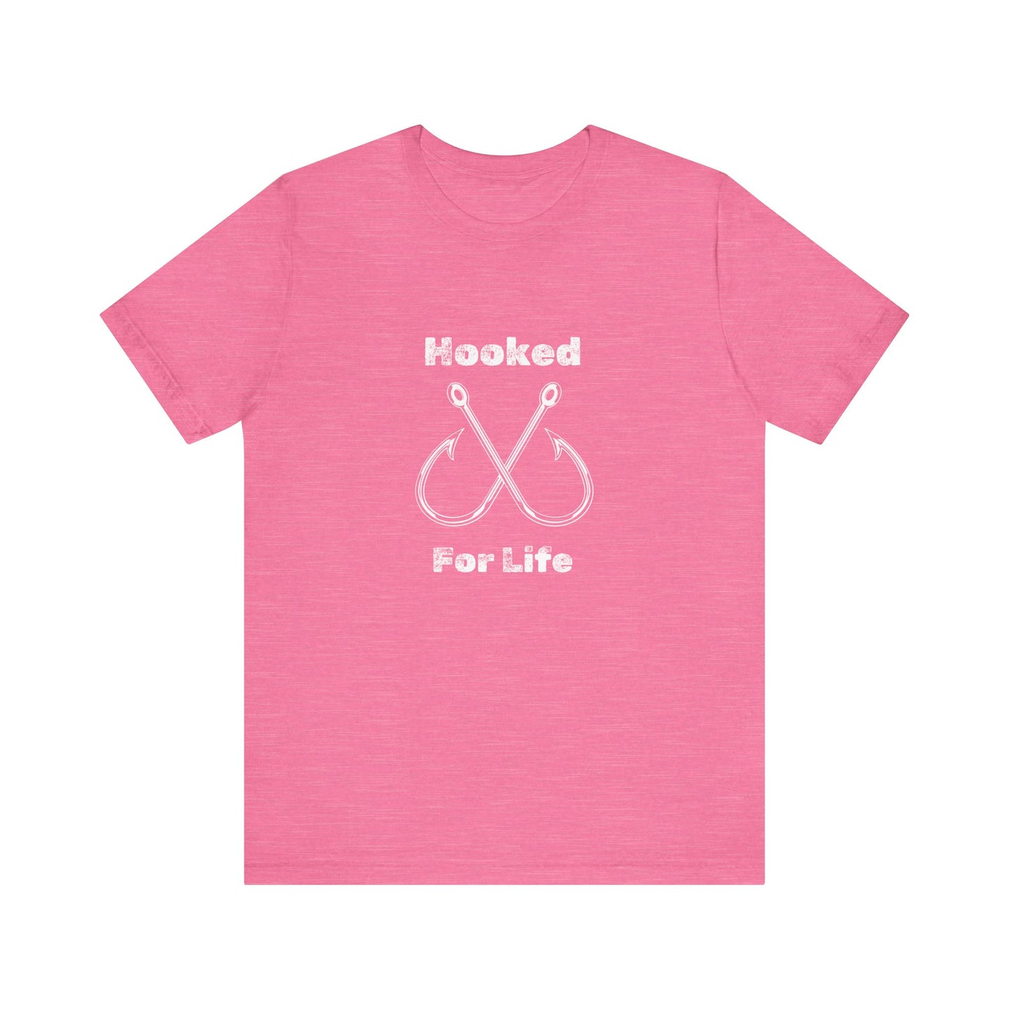 "Hooked for Life" Fishing Tee - Unisex Short Sleeve Shirt Express Delivery available.