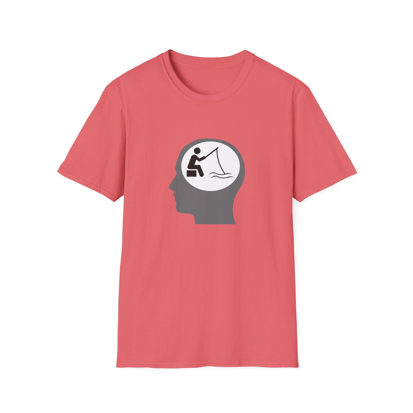 "Fishing On The Brain" Unisex Softstyle T-Shirt. #fishing #fish #fisherman #boating #boats #outdoors #creek #lake #bass