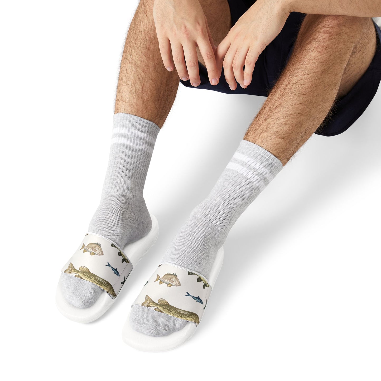 Men's Fish Print Removable-Strap Sandals - Casual Outdoor Footwear