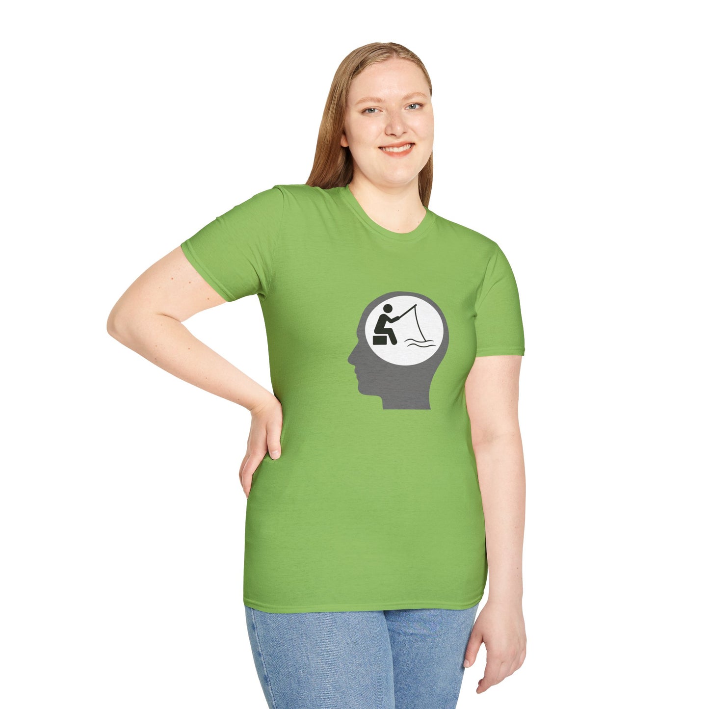 "Fishing On The Brain" Unisex Softstyle T-Shirt. #fishing #fish #fisherman #boating #boats #outdoors #creek #lake #bass