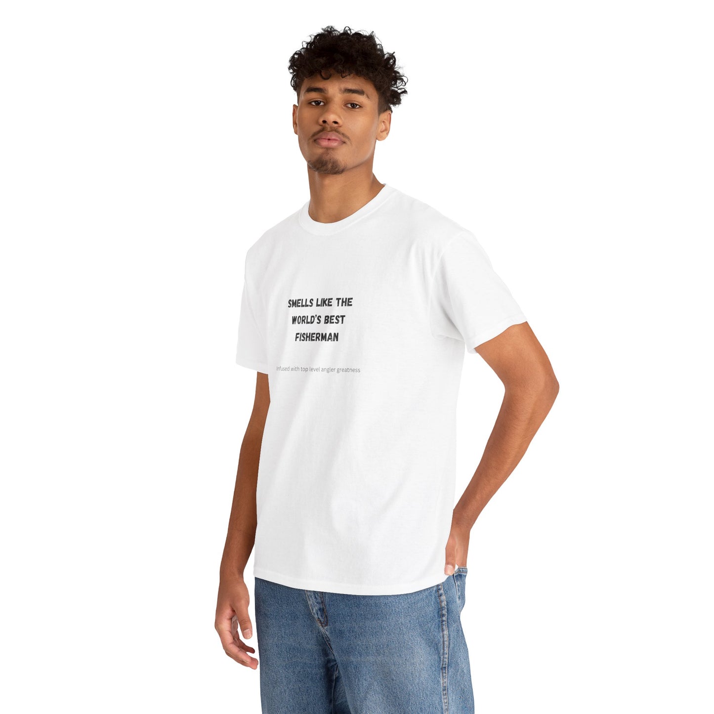 "Smells Like the World's Best Fisherman" Unisex Heavy Cotton Tee - Perfect Fishing Gift