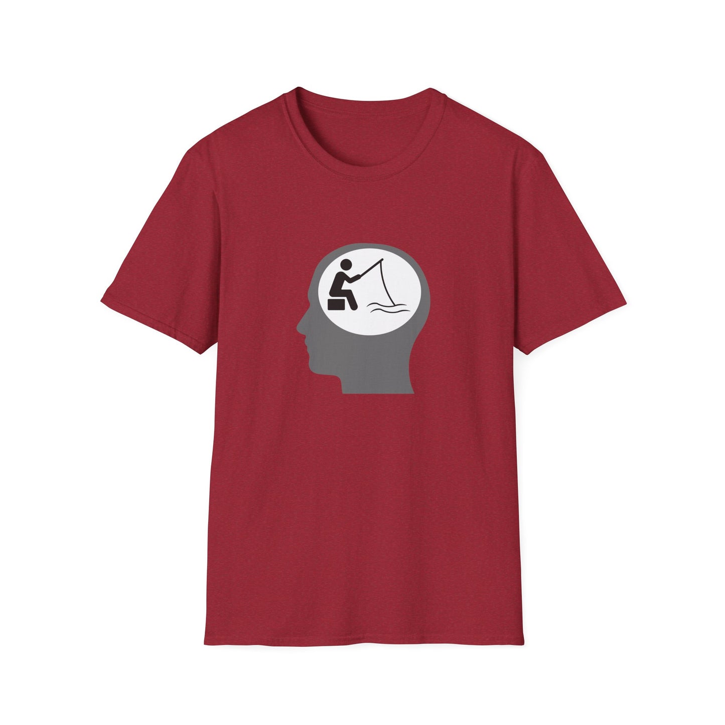 "Fishing On The Brain" Unisex Softstyle T-Shirt. #fishing #fish #fisherman #boating #boats #outdoors #creek #lake #bass