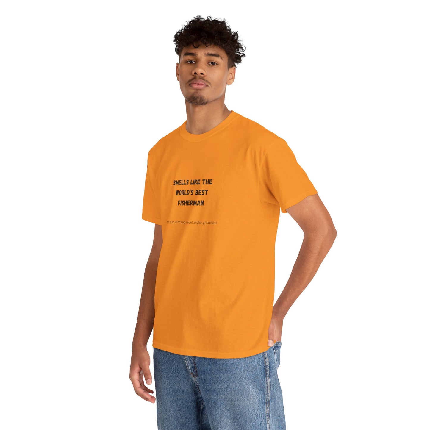 "Smells Like the World's Best Fisherman" Unisex Heavy Cotton Tee - Perfect Fishing Gift