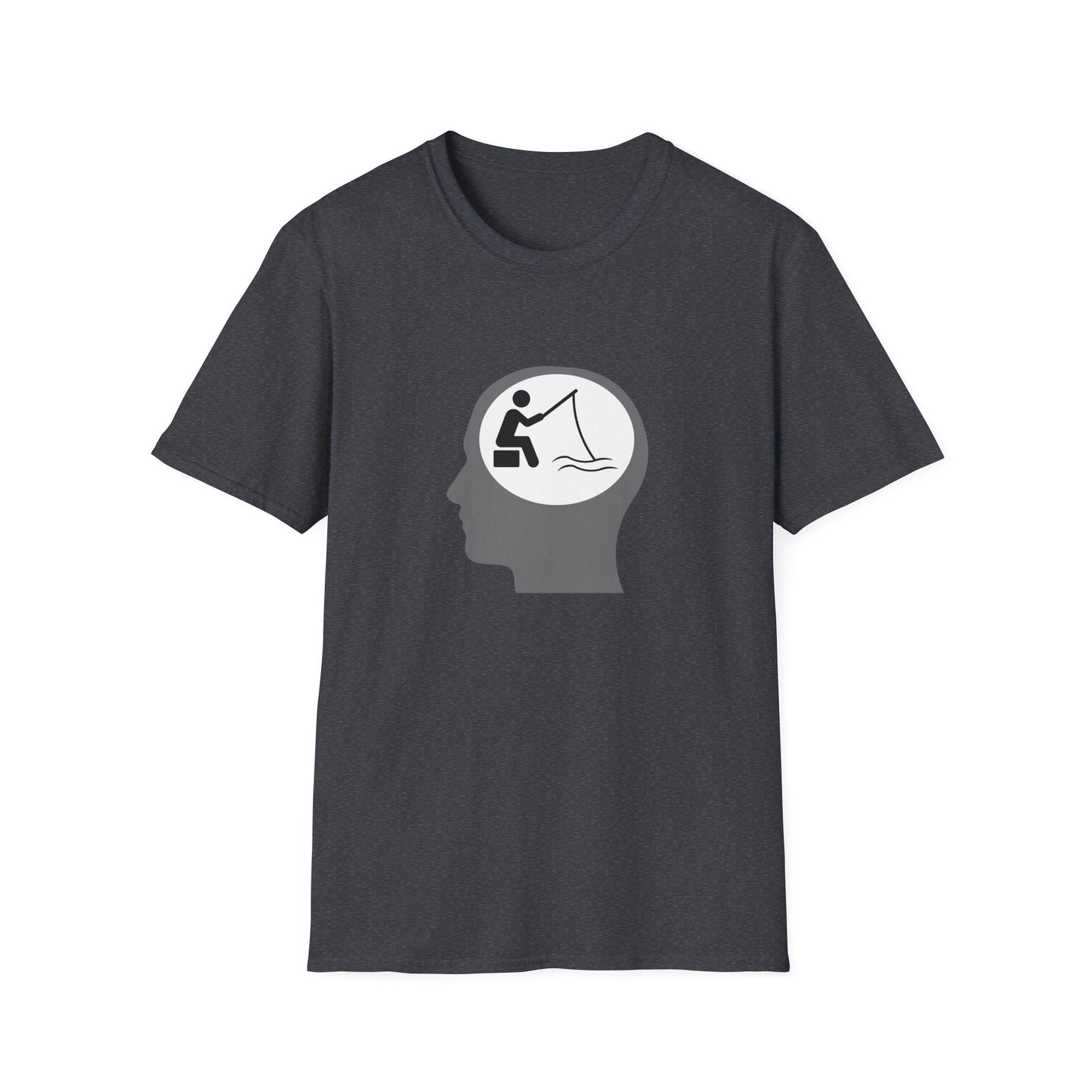 "Fishing On The Brain" Unisex Softstyle T-Shirt. #fishing #fish #fisherman #boating #boats #outdoors #creek #lake #bass