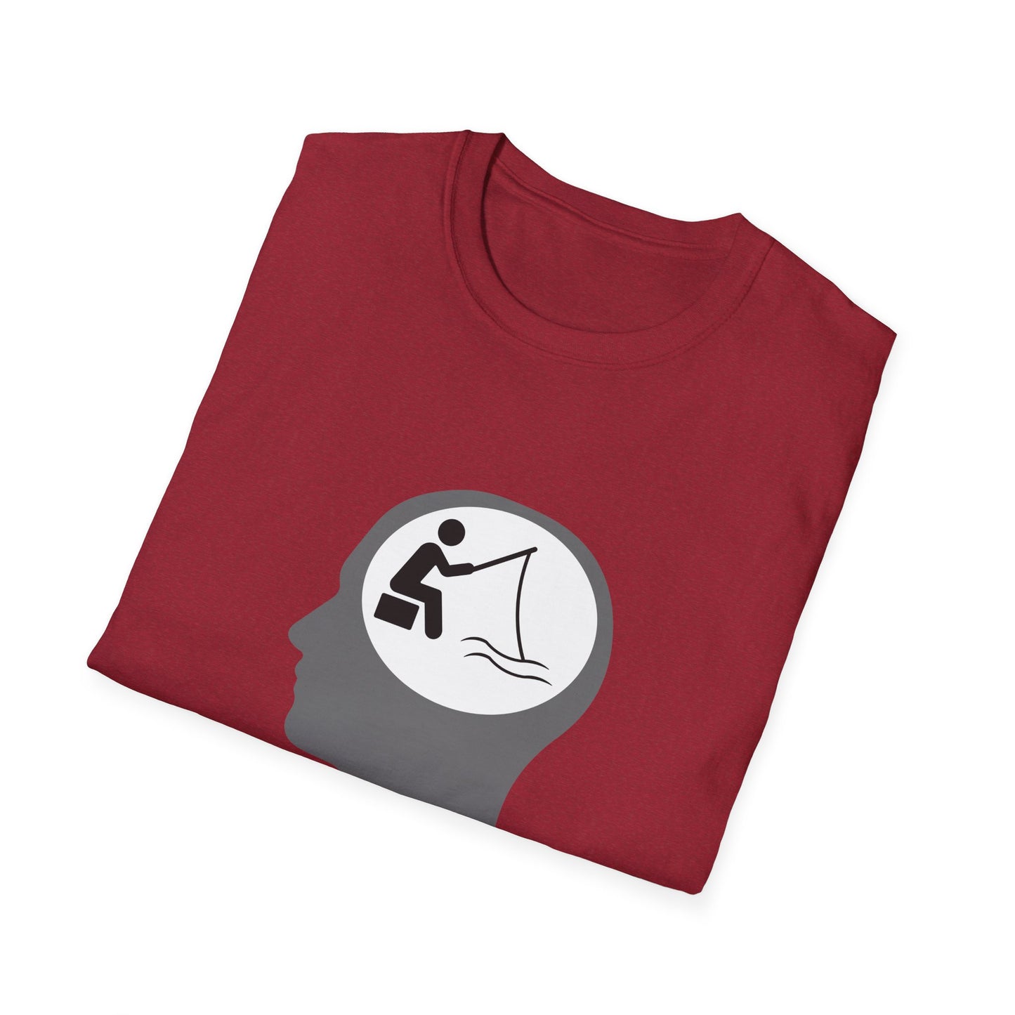 "Fishing On The Brain" Unisex Softstyle T-Shirt. #fishing #fish #fisherman #boating #boats #outdoors #creek #lake #bass