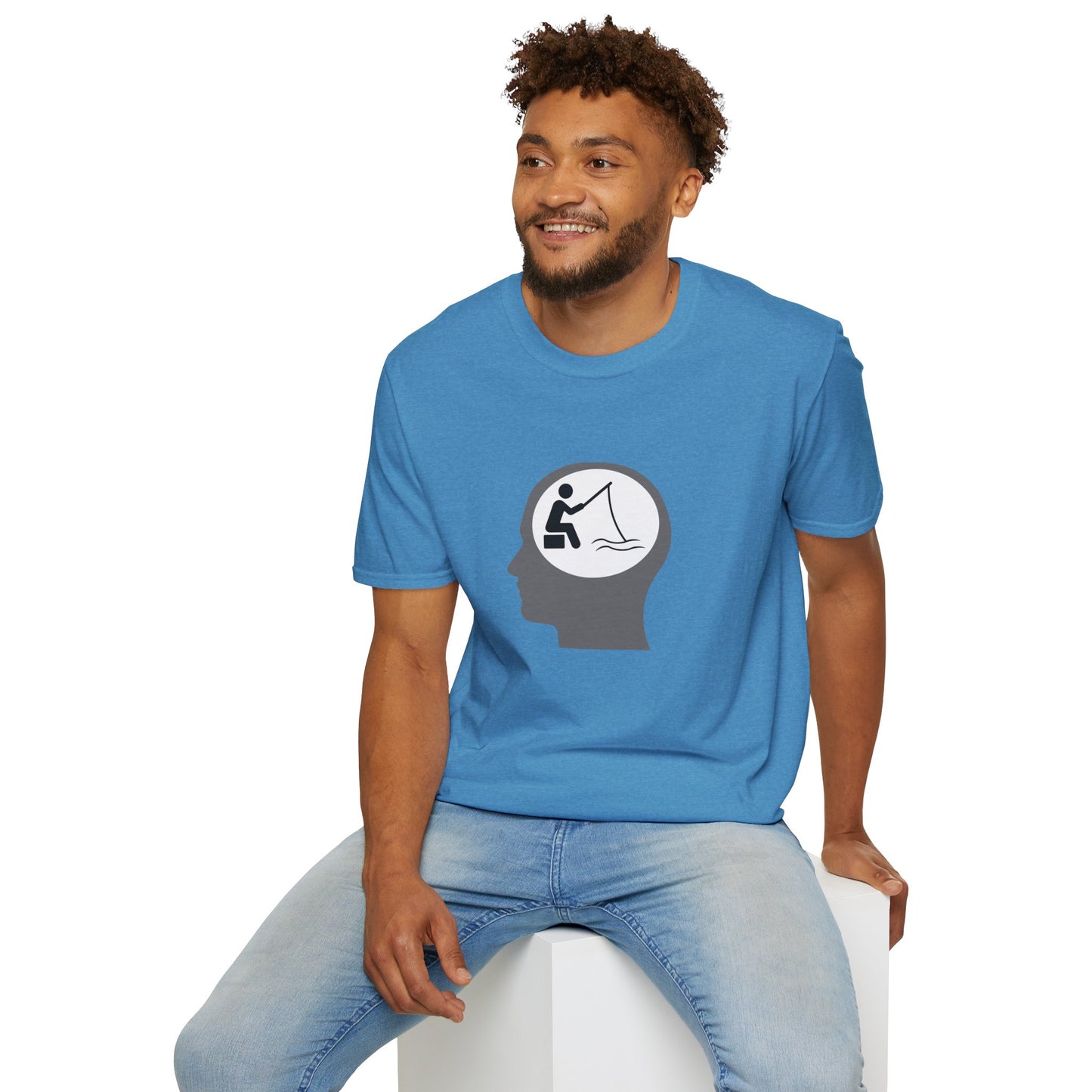 "Fishing On The Brain" Unisex Softstyle T-Shirt. #fishing #fish #fisherman #boating #boats #outdoors #creek #lake #bass