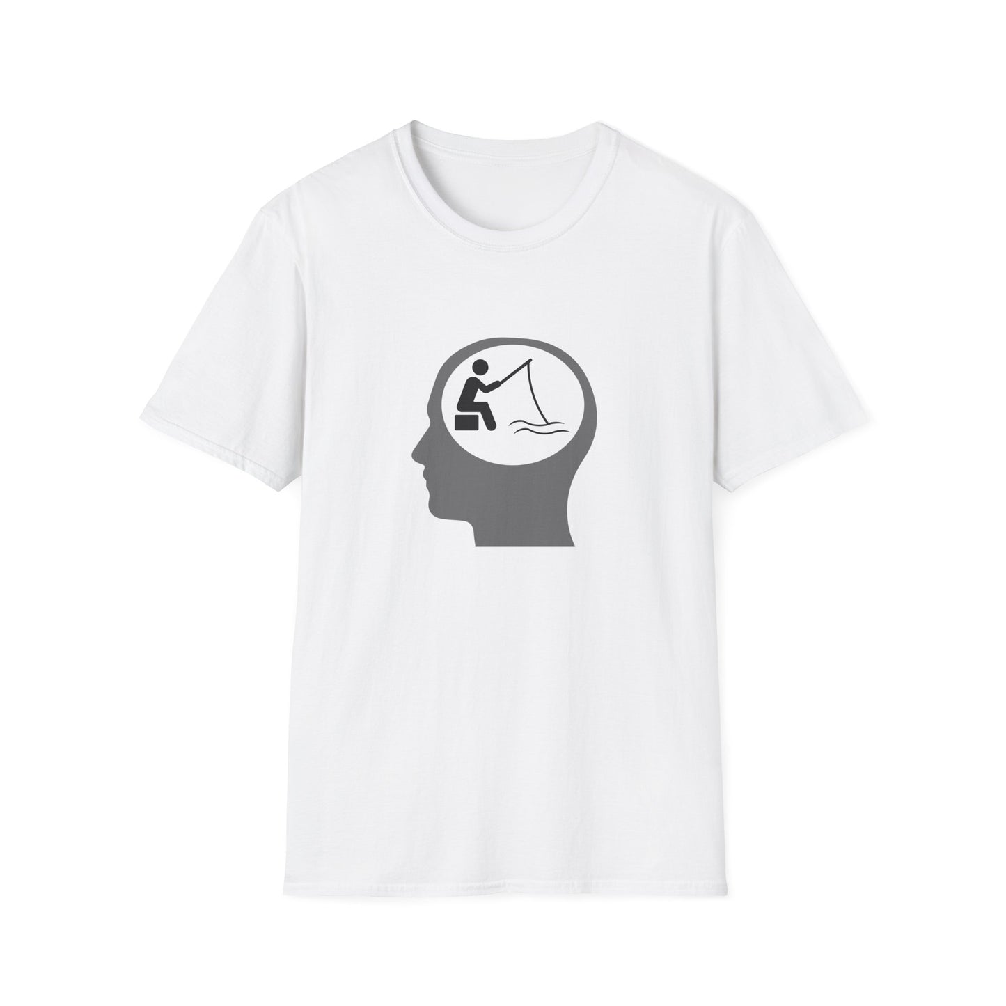 "Fishing On The Brain" Unisex Softstyle T-Shirt. #fishing #fish #fisherman #boating #boats #outdoors #creek #lake #bass