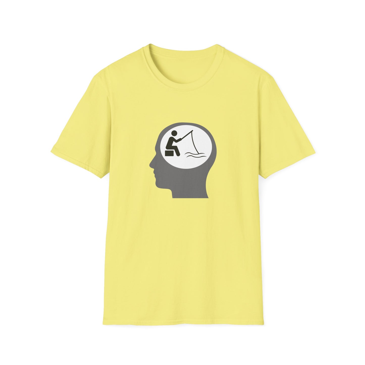 "Fishing On The Brain" Unisex Softstyle T-Shirt. #fishing #fish #fisherman #boating #boats #outdoors #creek #lake #bass