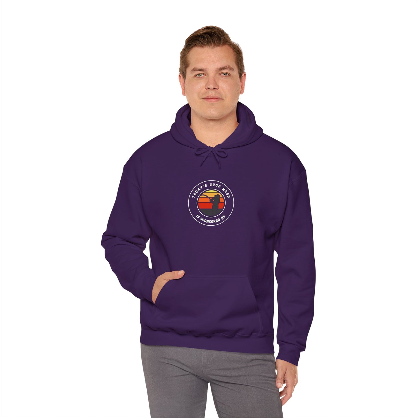 "Today's Good Mood Is Sponsored By Fishing" Retro-Inspired Unisex Hoodie with Cool Graphic Design