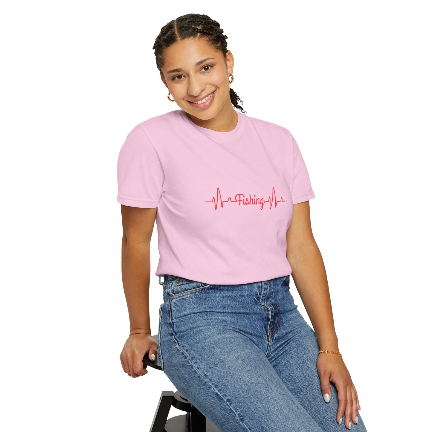 "Fishing Heartbeat" Unisex Garment-Dyed T-Shirt