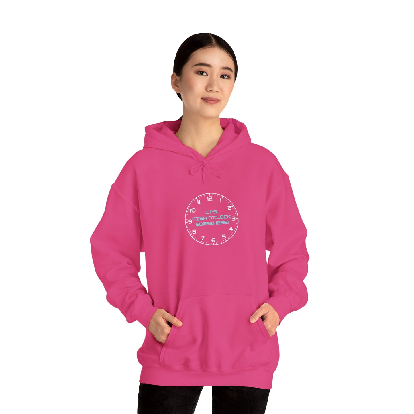 Funny Unisex Hooded Sweatshirt - "It's Fish O'Clock Somewhere" Design