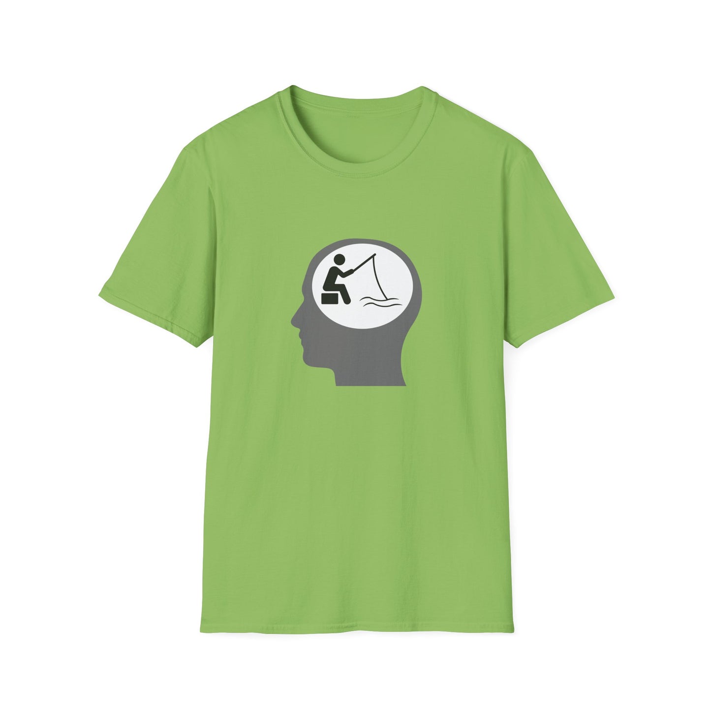 "Fishing On The Brain" Unisex Softstyle T-Shirt. #fishing #fish #fisherman #boating #boats #outdoors #creek #lake #bass